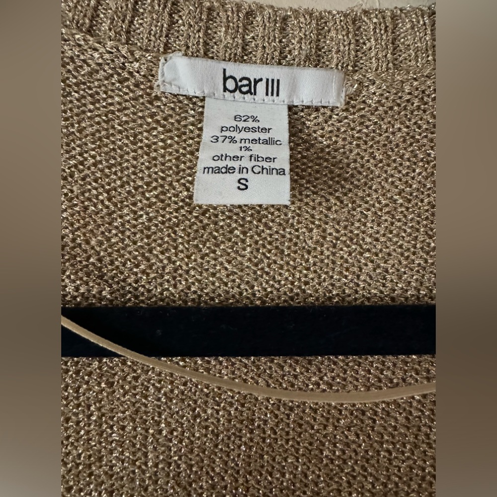 Bar III Gold cardigan